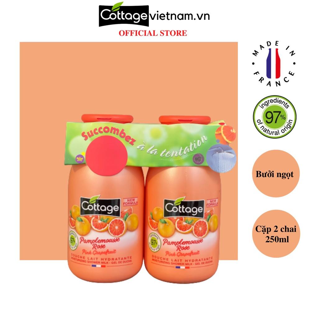 Sữa tắm dạng gel Cottage 2 chai 250ml hương bưởi ngọt