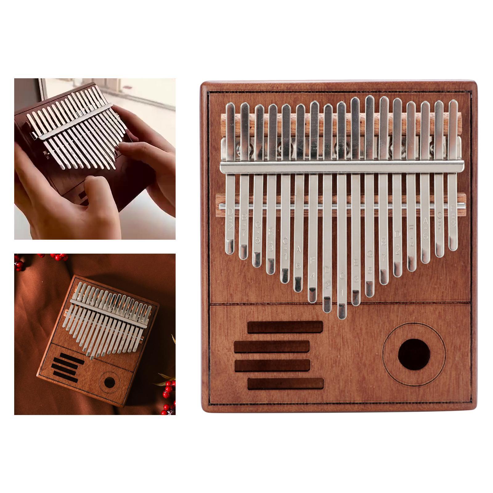 17 Keys Thumb Piano Finger Piano Mbira Musical Instrument Gift Brown