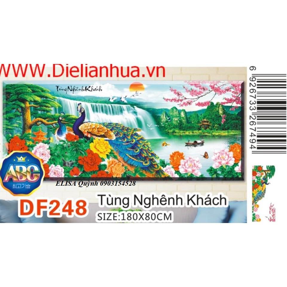 Tranh đá tùng nghênh khách DF248 - kích thước: 180 * 80cm.
