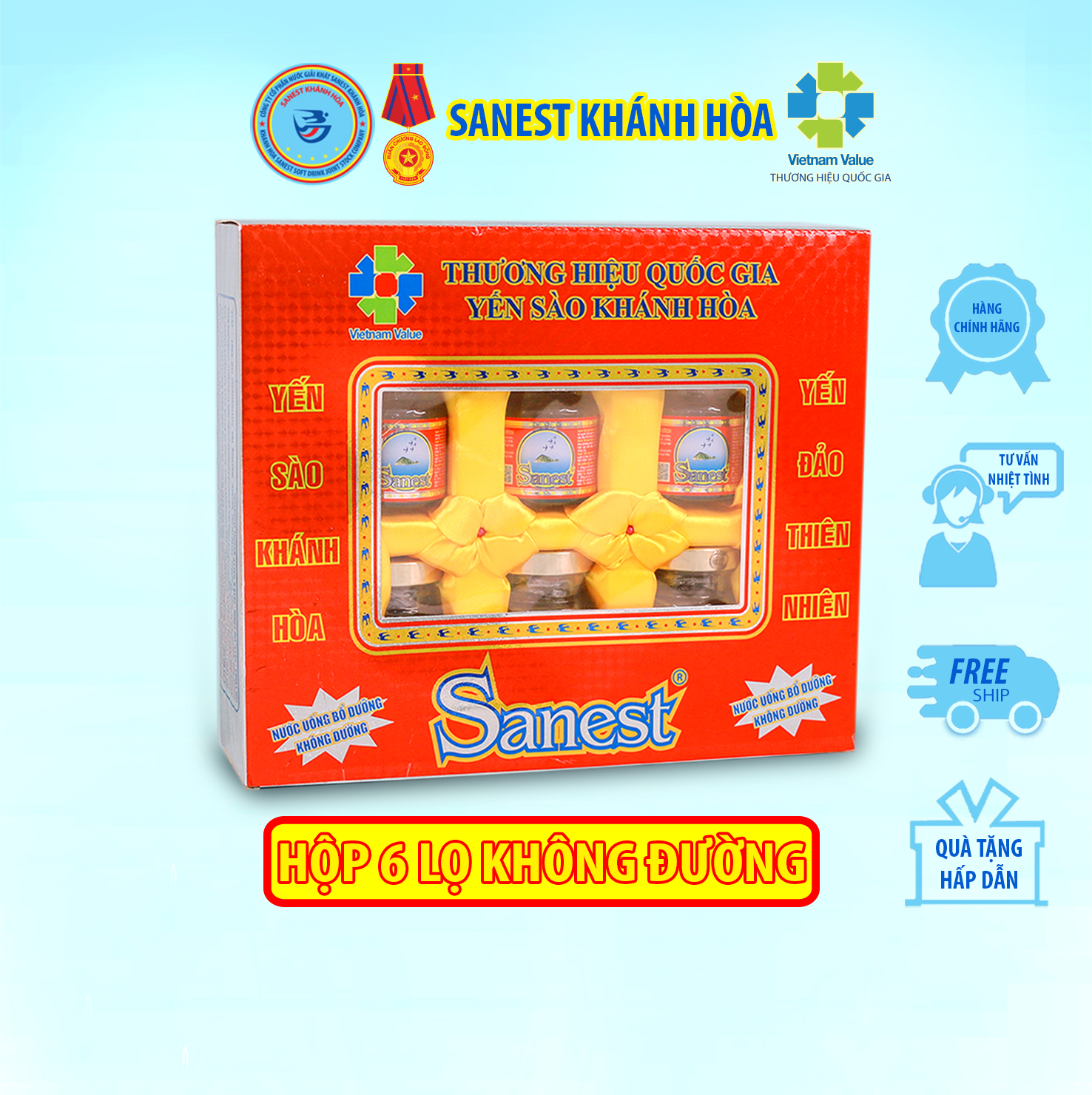 Nước Yến sào Khánh Hòa Sanest - Sản phẩm sử dụng đường dành cho người ăn kiêng