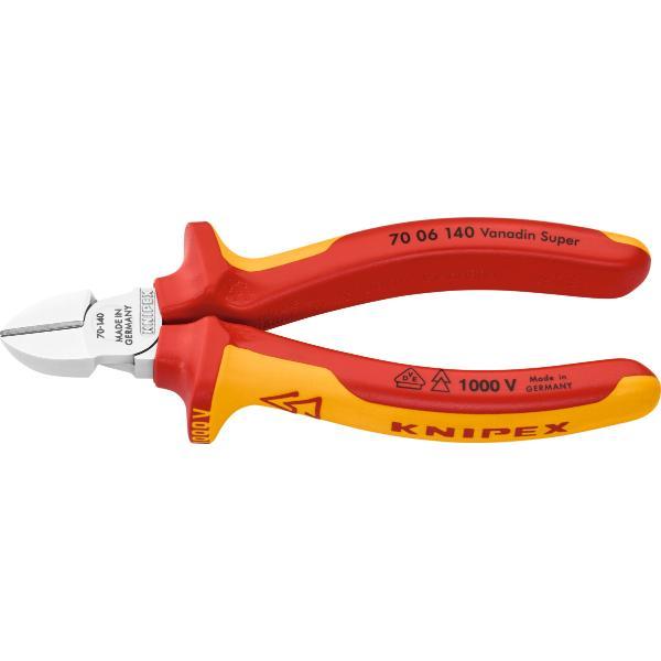 Kềm Cắt Mặt Chéo Mạ Crom, Cách Điện Knipex 140mm 70 06 140 - Hàng Chính Hãng 100% từ Đức