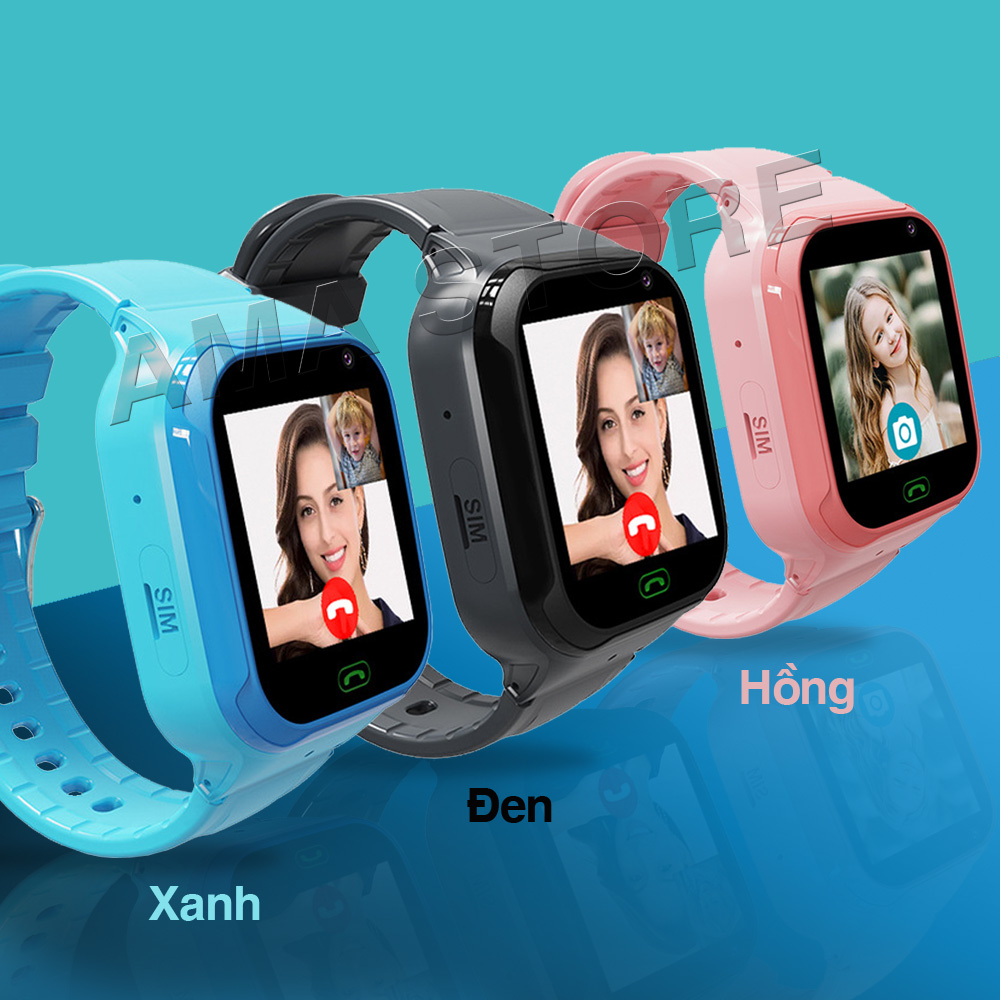 Đồng hồ Thông minh Gọi Video Call 4G, GPS, Wifi Chống nước Định vị Chuẩn AMA Watch LT36 có 3 màu Đen Hồng Xanh Hàng nhập khẩu