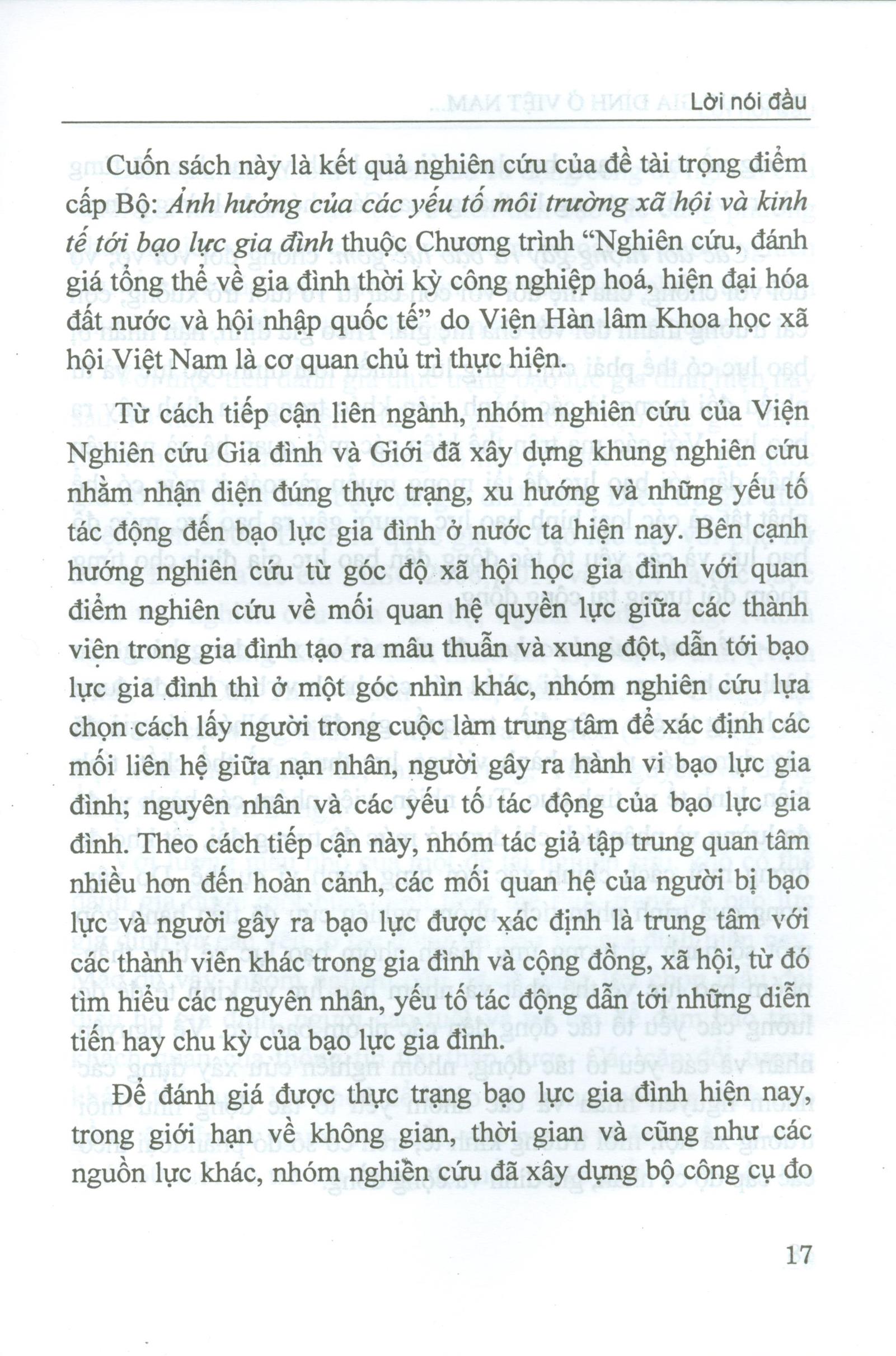 Bạo Lực Gia Đình Ở Việt Nam - Thực Trạng Và Các Yếu Tố Tác Động (Sách chuyên khảo)