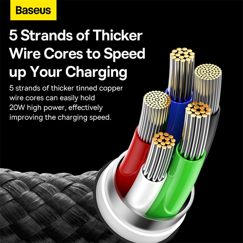 Cáp Sạc Nhanh Cho iPhone 14 Series Baseus Glimmer Series Fast Charging Data Cable Type-C to iP 20W Hàng Chính Hãng