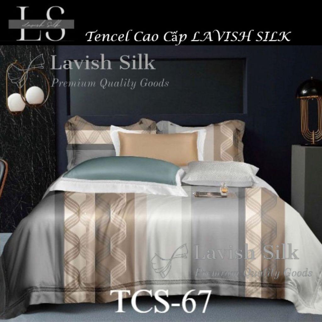 Hình ảnh (Độc Quyền) Bộ Chăn Drap Lụa Tencel  Mát Lạnh Thiên Nhiên Chăn 2m2x2m  Sợi Microfiber LS LAVISH SILK