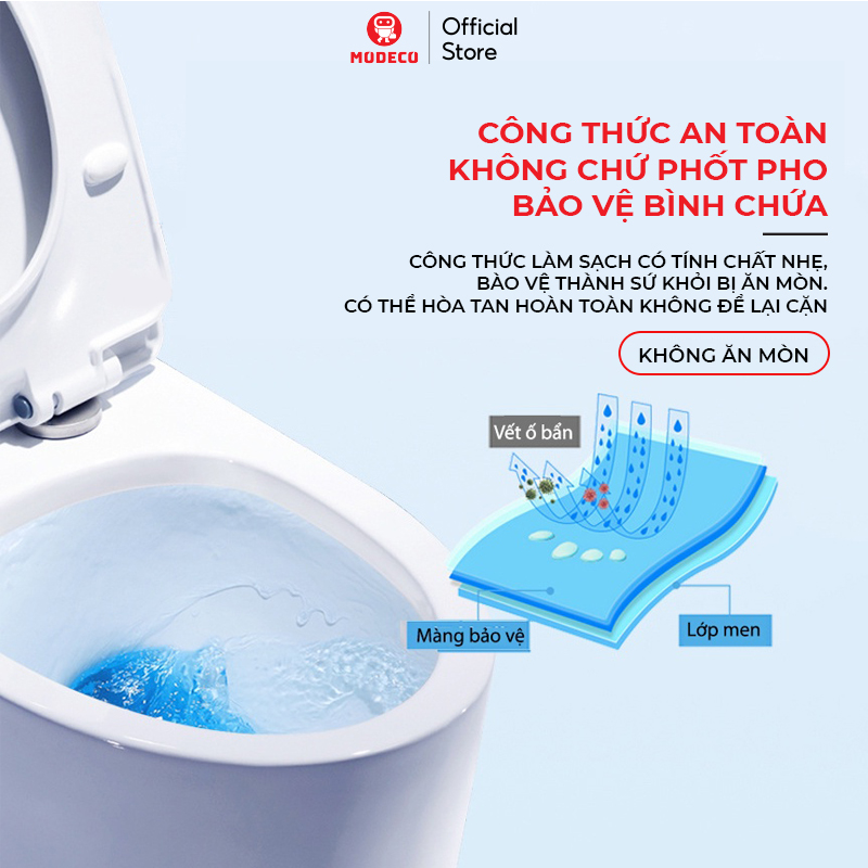 Chai Thả Bồn Cầu Khử Mùi Diệt Khuẩn - Tẩy Vệ Sinh Làm Sạch Toilet - Mùi Hương Thơm Hoa Cỏ Dễ Chịu - Modeco