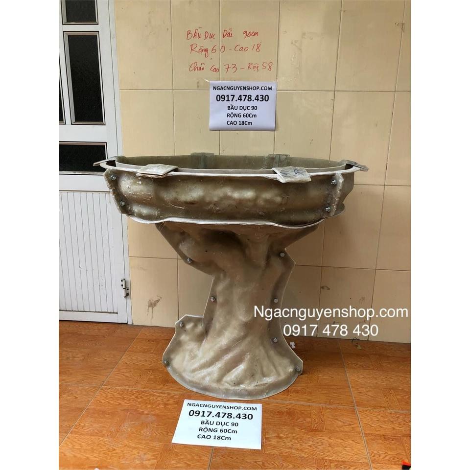 Khuôn bầu dục chất liệu composite kích thước 90x60 cao 18 kèm đôn gốc cây cao 73cm