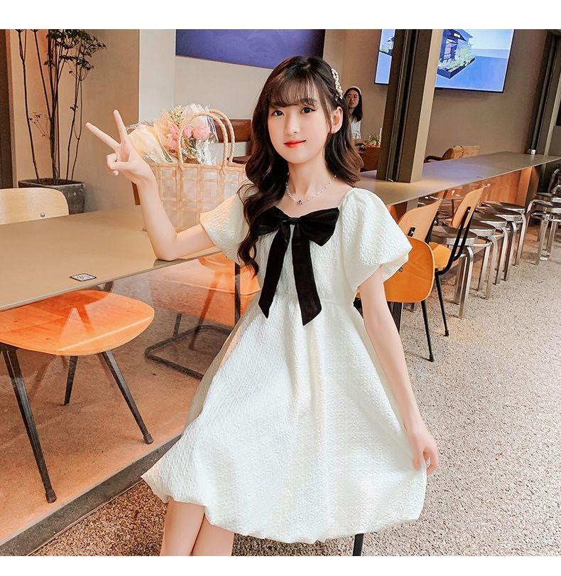 DONGSHOP HOT Cô gái ăn mặc mùa hè 2023 trẻ em mùa hè tây thời trang trẻ em váy công chúa cô gái trung bình lớn bé váy