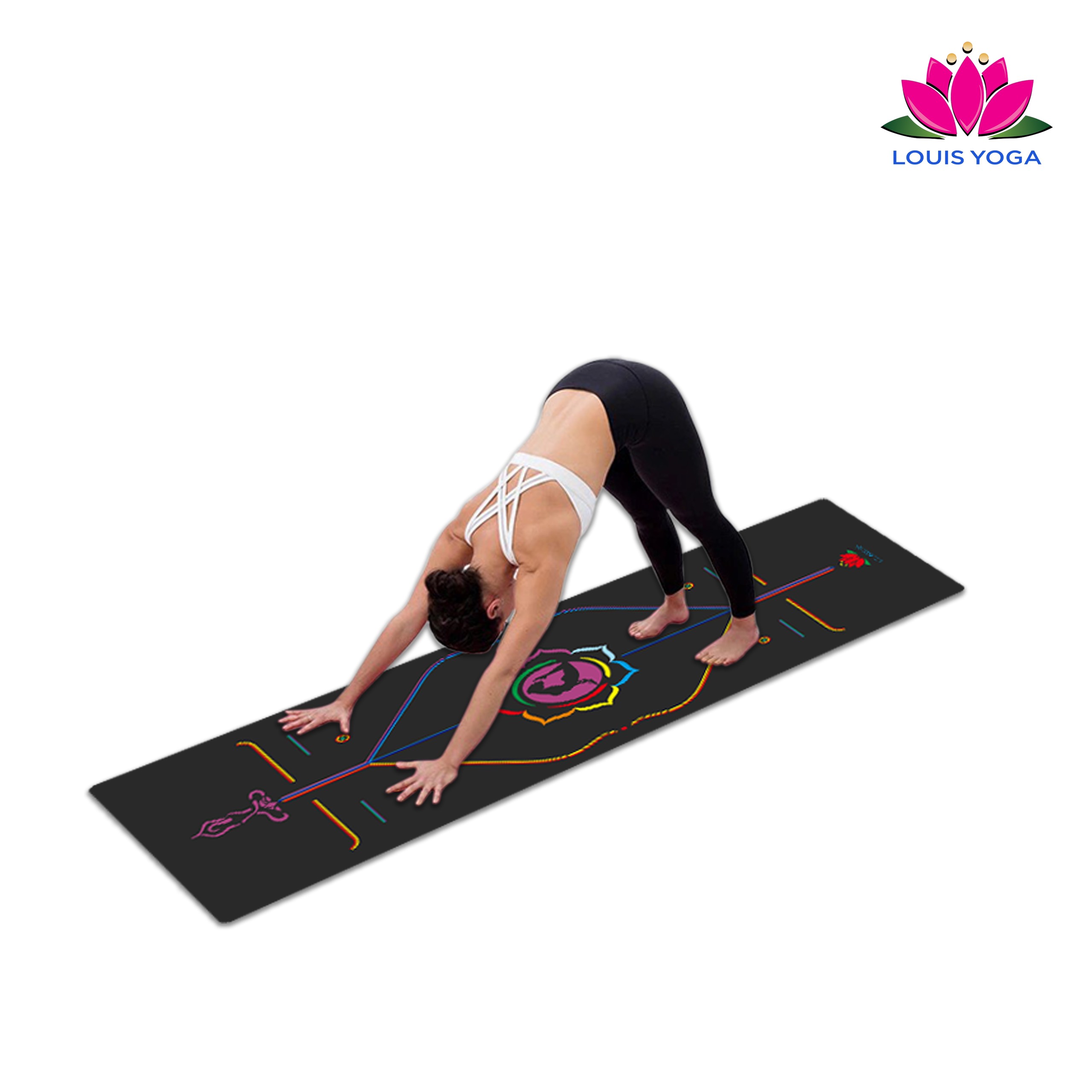 Thảm tập yoga cao su cao cấp 183x68x0.5cm định tuyến - Chống thấm, chống trơn, trượt - Thương hiệu QUEEN