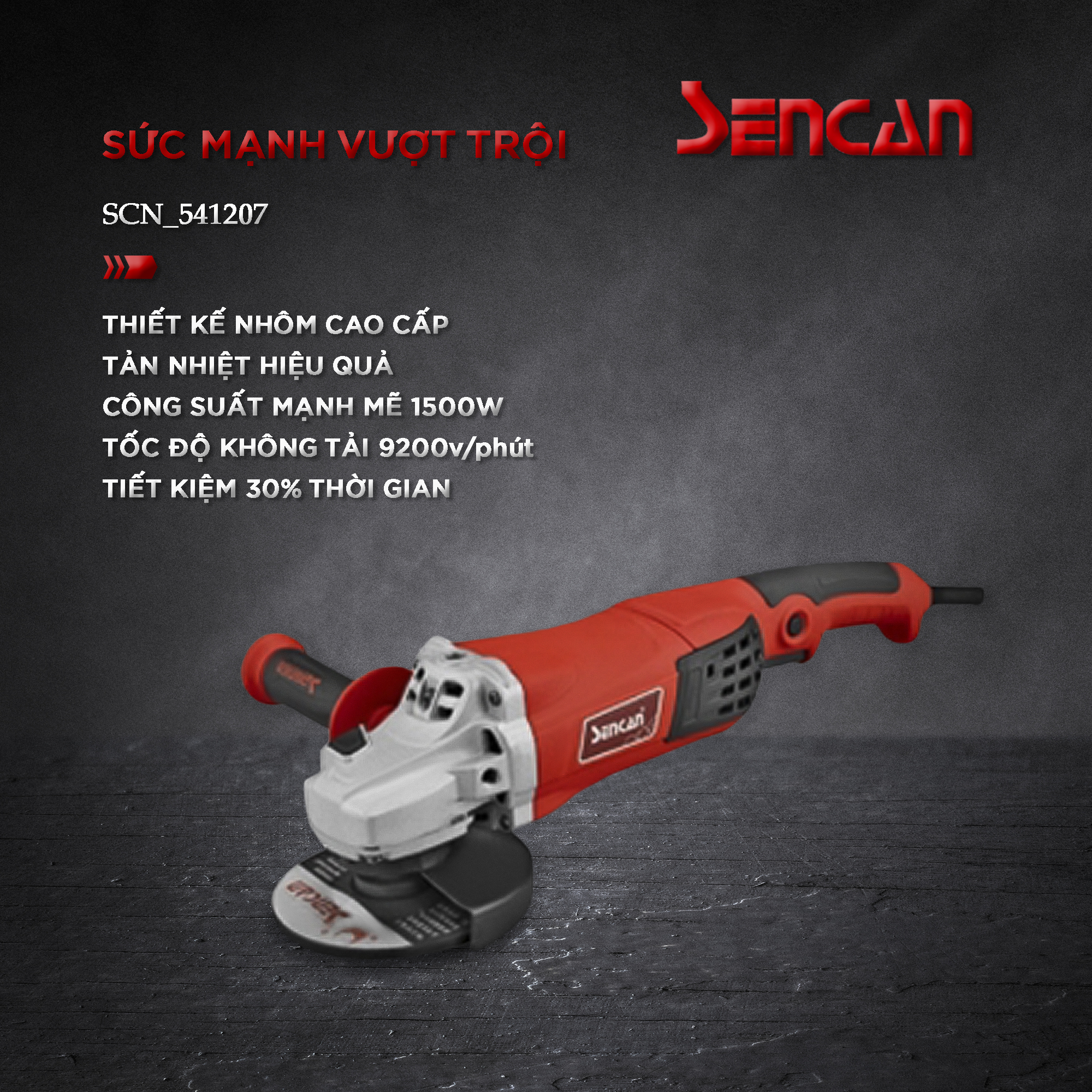Máy mài góc tay dài công tắc bóp 125mm Sencan 541207