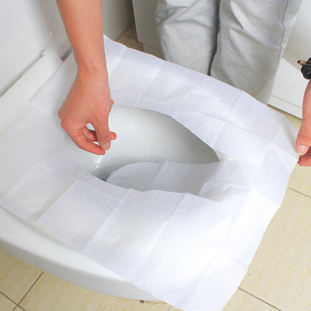 Set 1 Gói 10 Tấm Giấy Vệ Sinh Không Thấm Nước Bọc Toilet Đi Du Lịch