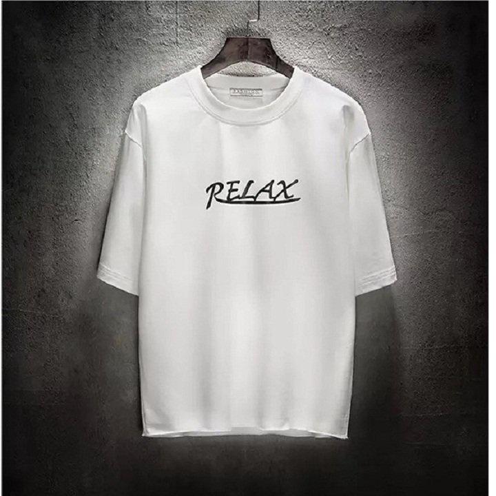 Áo Thun nam in chữ Relax, Áo Thun Unisex Tay Lỡ Cao Cấp,chất cotton 4 chiều co giãn thấm hút tốt,phong cách năng động,ÁO THUN NAM NỮ IN HÌNH CHỮ CÁ TÍNH COTTON CO GIÃN 4 CHIỀU