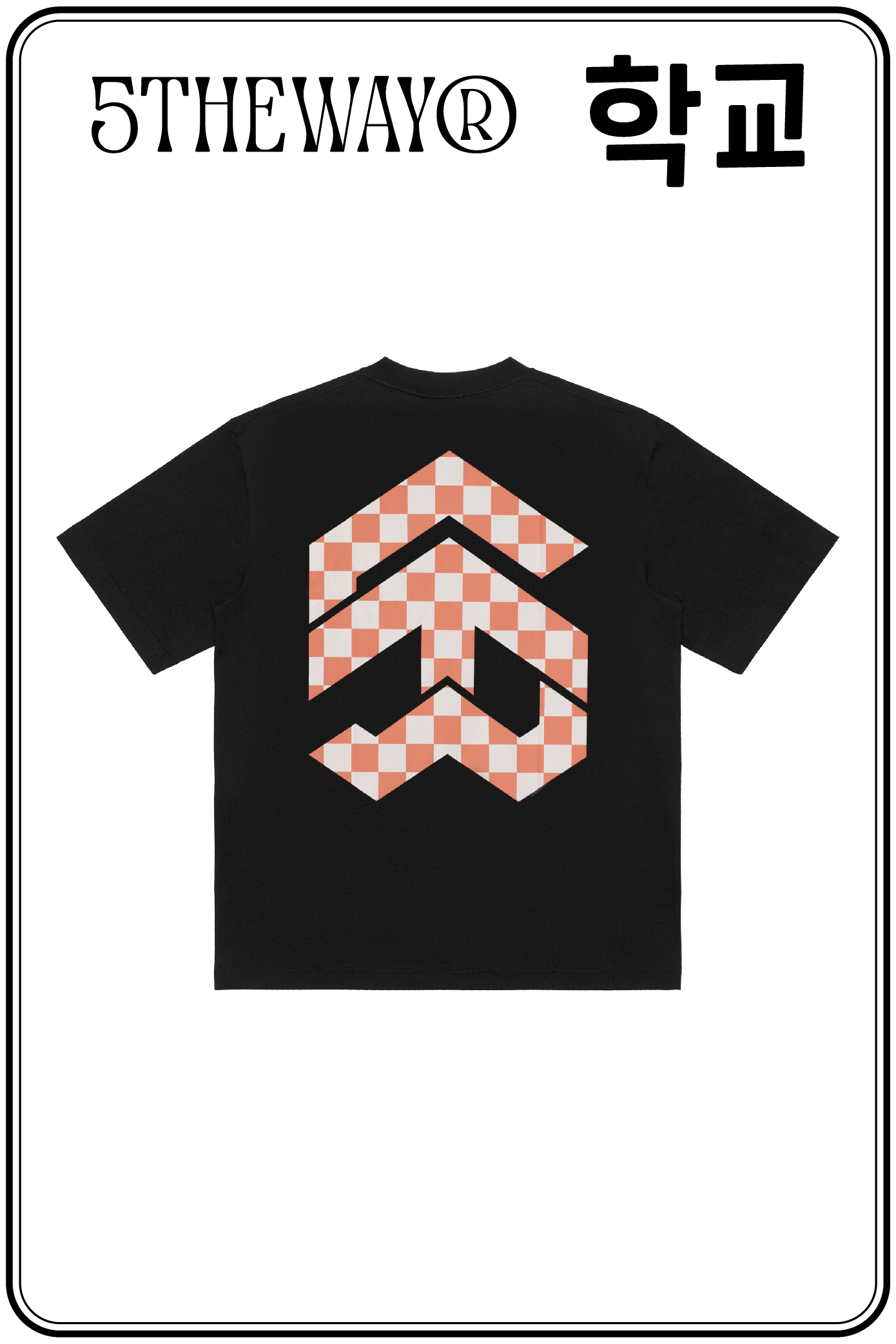 Áo thun 5THEWAY /checkerboard/ New Tee hoạ tiết Caro Màu Đen BLACK