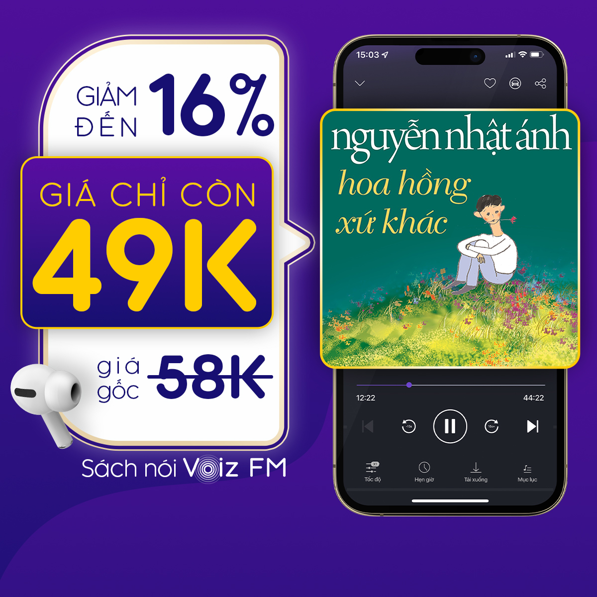 [Hoa Hồng Xứ Khác] Voiz FM - Voucher nghe Sách Nói 