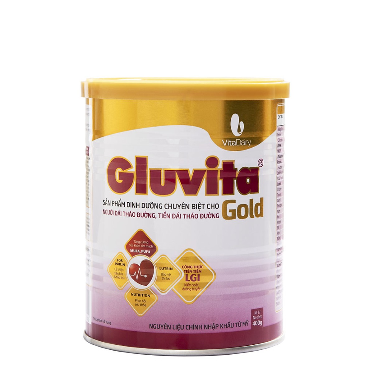 3 Hộp Sữa Bột Vitadairy Gluvita Gold (400g)