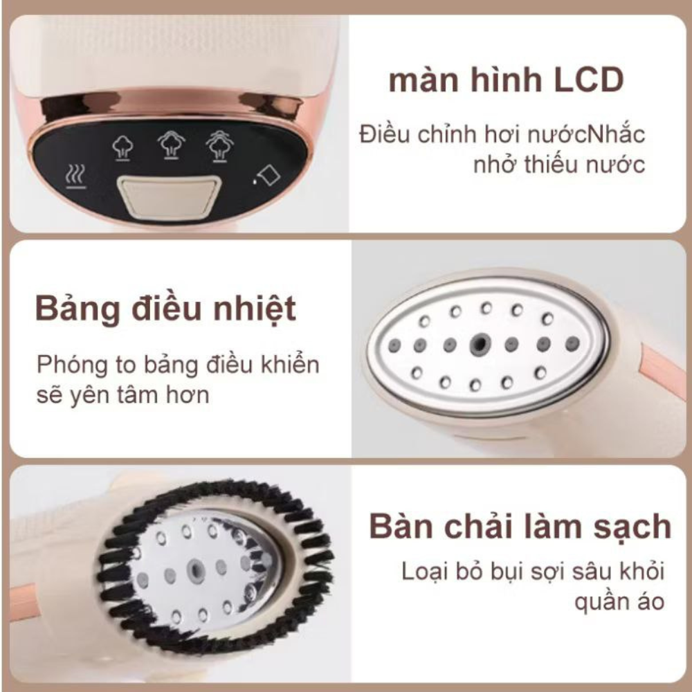 Bàn Là Hơi Nước Cầm Tay Cao Cấp Lumabella LB-12003 Công Suất cao 1500W, có màn hình LED hiển thị, Tiện Lợi Ủi Nhanh Mọi Loại Vải - DELIYA HÀNG CHÍNH HÃNG