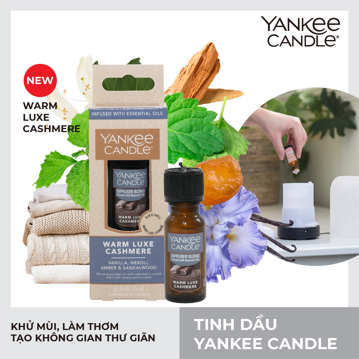 Tinh dầu Yankee Candle - Warm Luxe Cashmere (15ml)