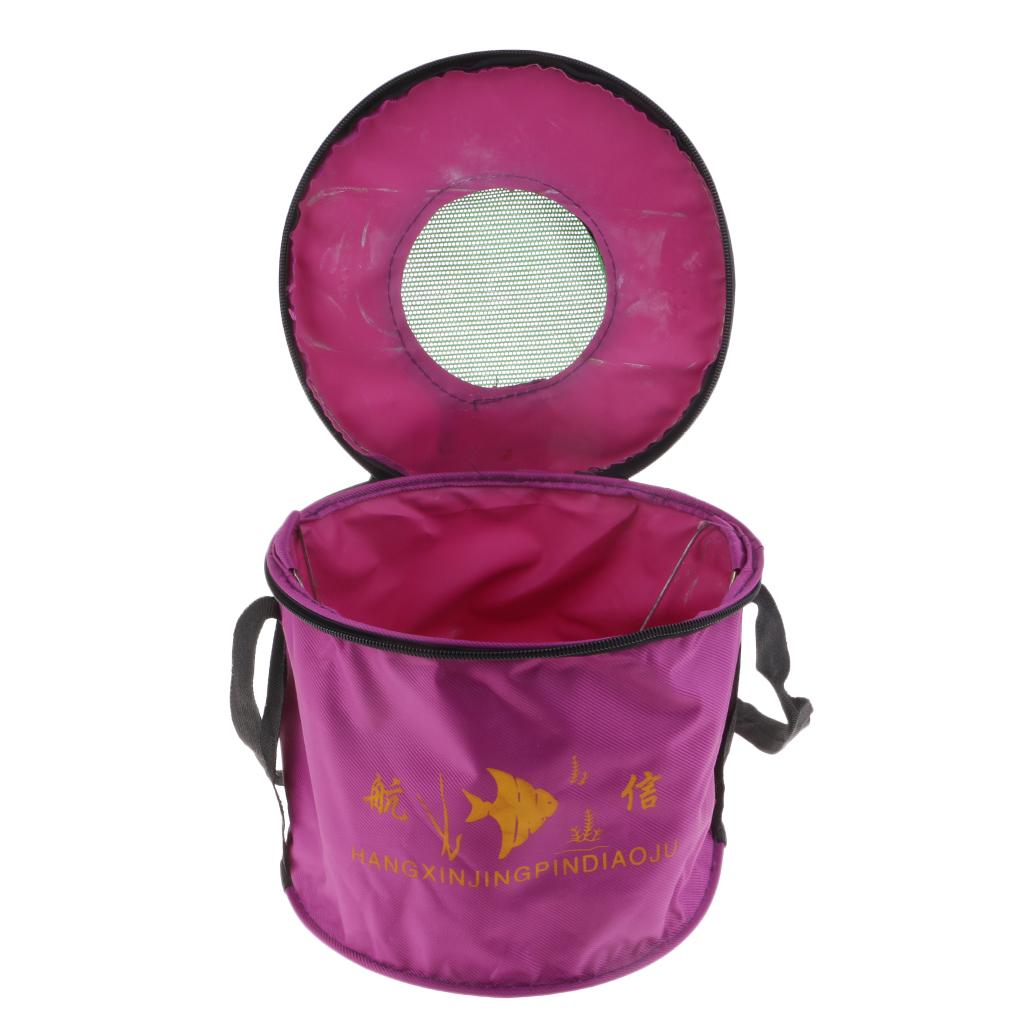 Collapsible Folding Fishing Bucket Outdoor Camping Fish Water Bucket Round S