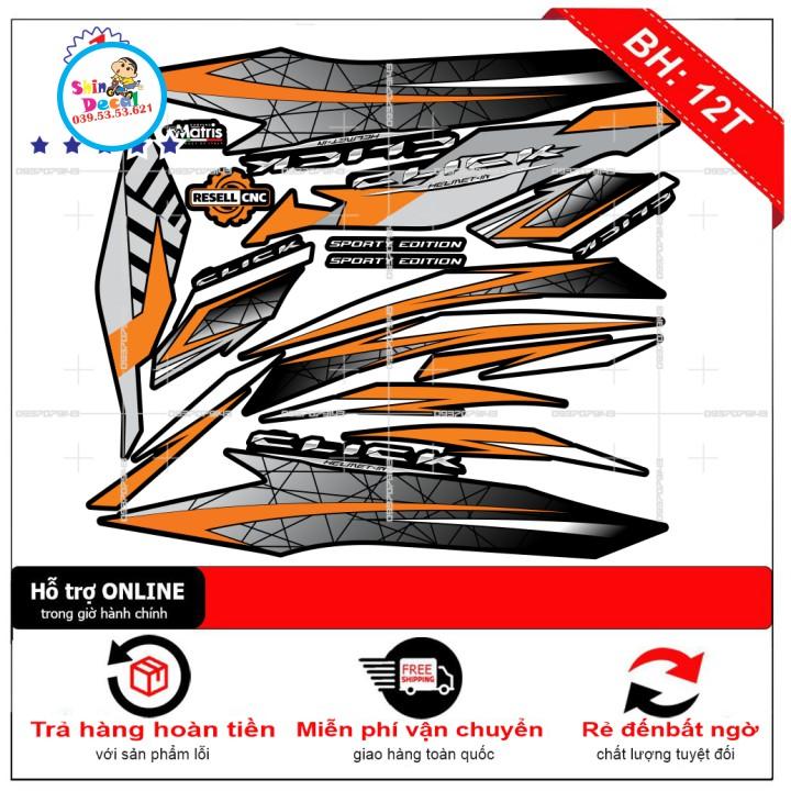 Tem rời Click vario 150 cam đen