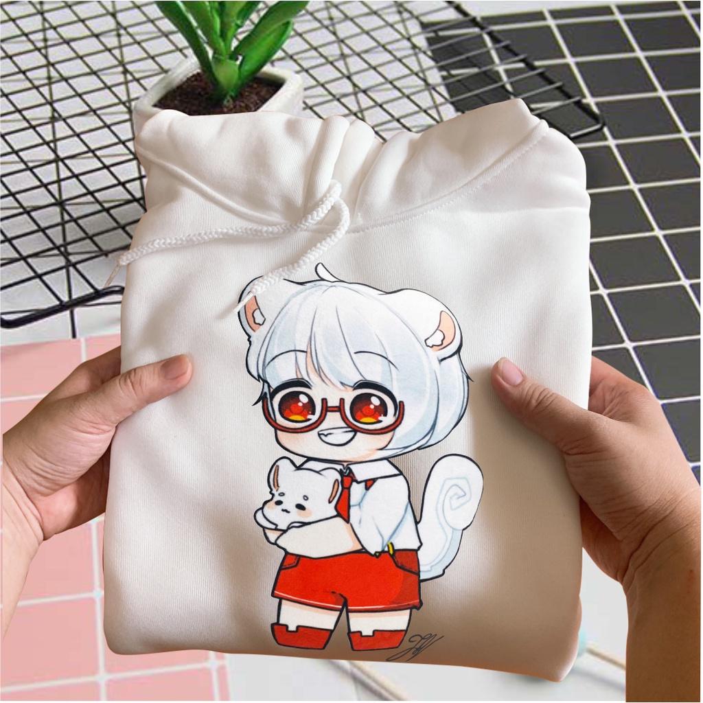 Áo khoác hoodie in hình hero team màu trắng cực chất bé trai bé gái đều mê