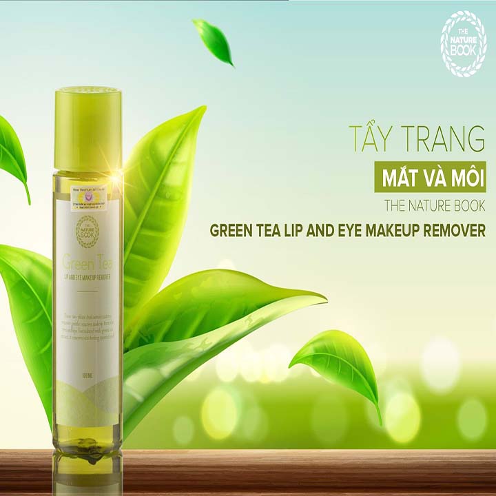 Tẩy Trang Mắt Môi The Nature Book Chiết Xuất Trà Xanh Green Tea Lip And Eye Makeup Remover 100ml