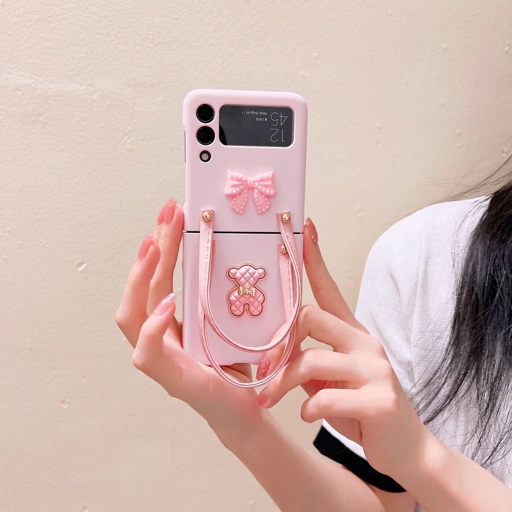 Ốp lưng cho samsung Zflip3 - Zflip4 - Z flip3 - Z Flip4 - Z flip 3 - Z flip 4 hồng pastel