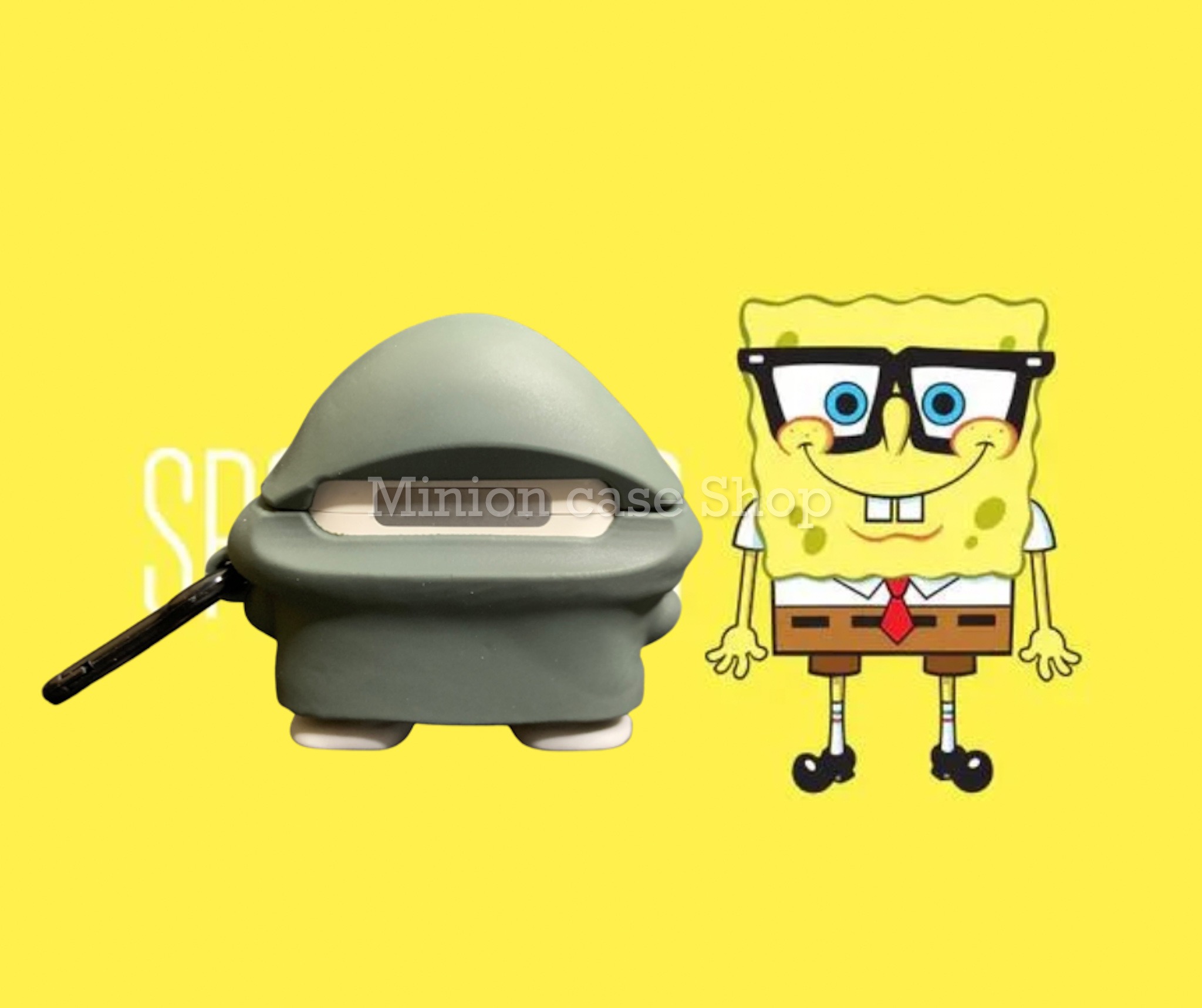 Case bảo vệ dành cho Airpods 3 hình spongebob chất liệu silicon 3d cao cấp