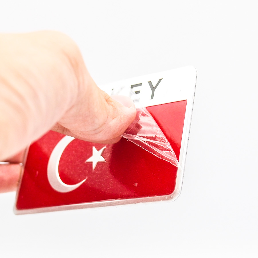 Sticker hình dán metal cờ Thổ Nhĩ Kỳ Turkey