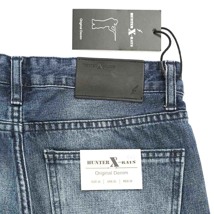 Quần Short Jeans Nam Cao Cấp HUNTER X-RAYS Form Slimfit Cotton Xanh Cá Tính S43
