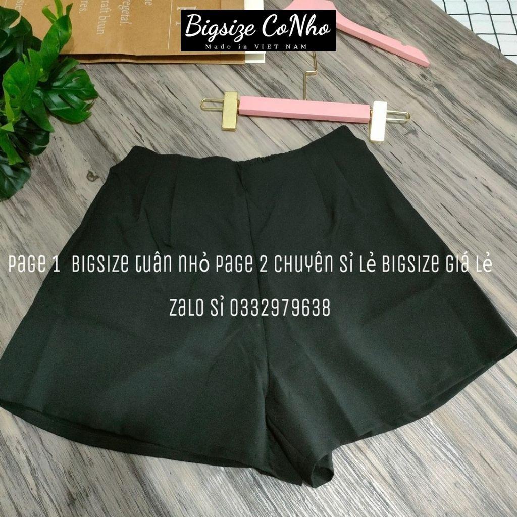 Quần đùi xếp ly bigsize nữ, Quần bigsize nữ ngoại cỡ từ 60-100kg QDXL