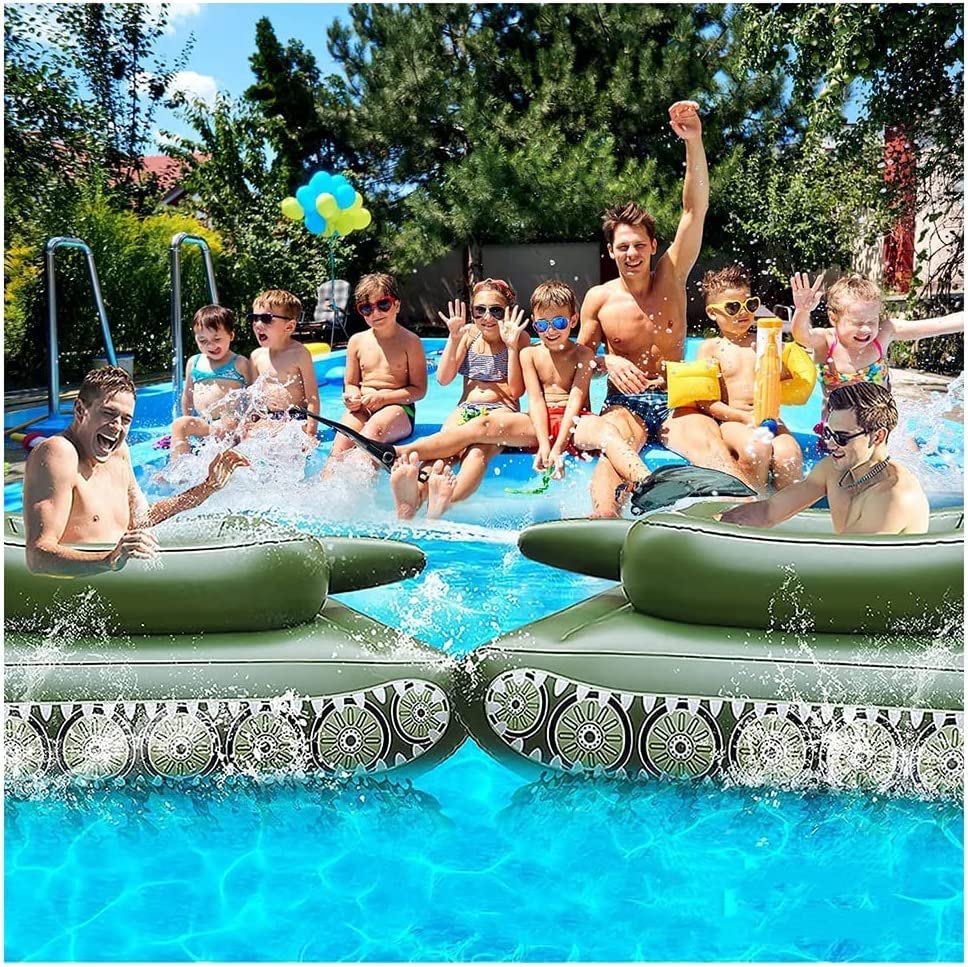 Phao bơi mô hình xe tăng, trò chơi dưới nước mùa hè Pool Inflatable Tank Swimming Ring Toy