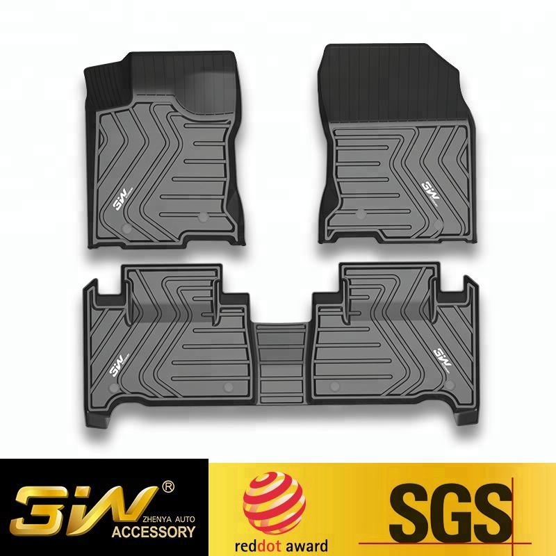 Thảm lót sàn xe ô tô LEXUS NEW ES 2018- Nhãn hiệu Macsim 3W chất liệu nhựa TPE đúc khuôn cao cấp - màu đen