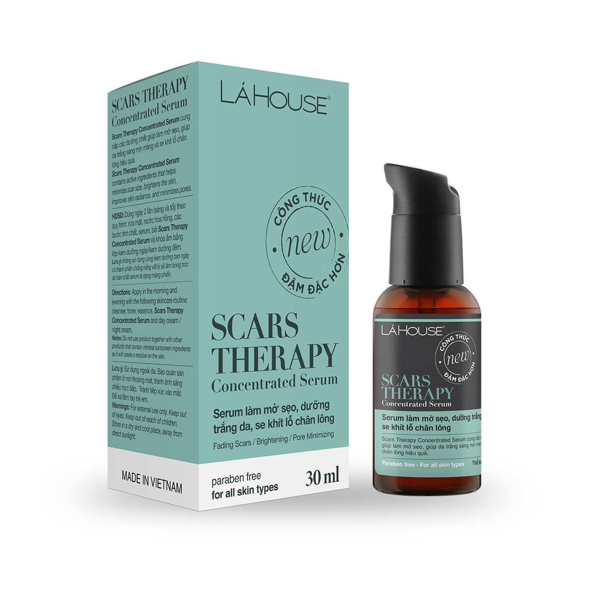Serum Giúp Dưỡng Trắng Da, Làm Mờ Sẹo Và Se Khít Lỗ Chân Lông Lá House Scars Therapy Concentrated 15Ml30Ml - 30Ml