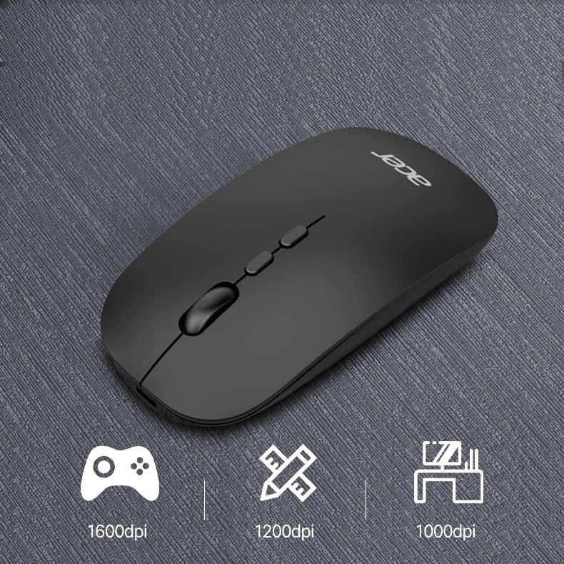 Chuột Không Dây Chính Hãng ACER OMR050 - Bluetooth 5.0 + Wireless 2.4G - Pin sạc Type-C - Chống ồn Dùng Cho Máy Tính Bảng SamSung Tab , iPad, PC, laptop , MacBook, Điện Thoại Smartphone - Hàng Chính Hãng