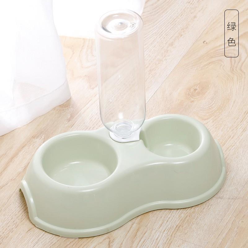 Bát Ăn Đôi Kèm Bình Uống Nước Tự Động - Bát Nhựa Đế Chống Trượt Cao Cấp