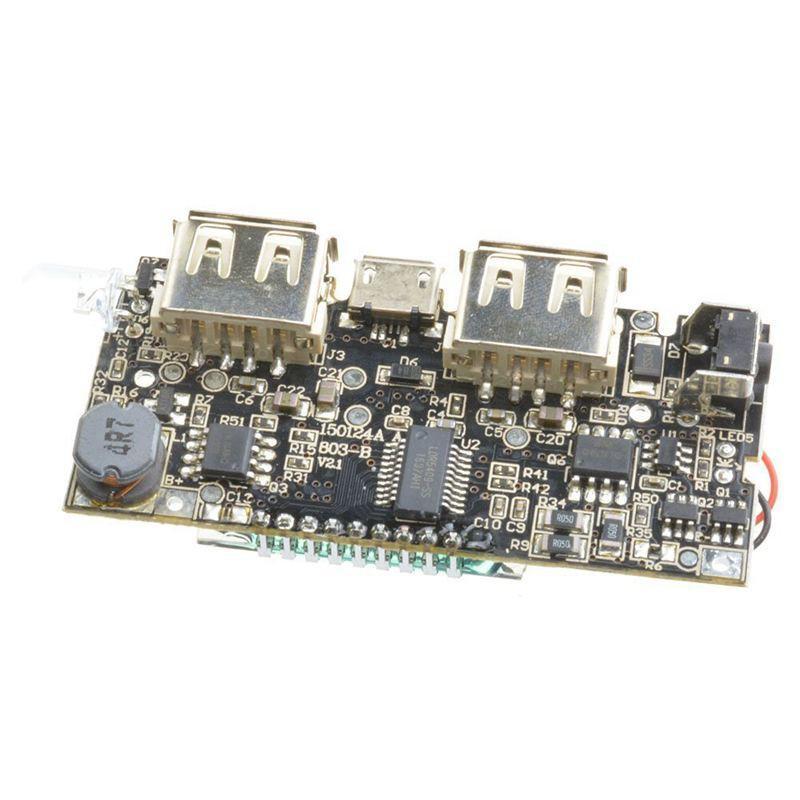 Mạch sạc pin dự phòng 2 đầu USB 5V 1A 2.1A có đèn LED tiện dụng