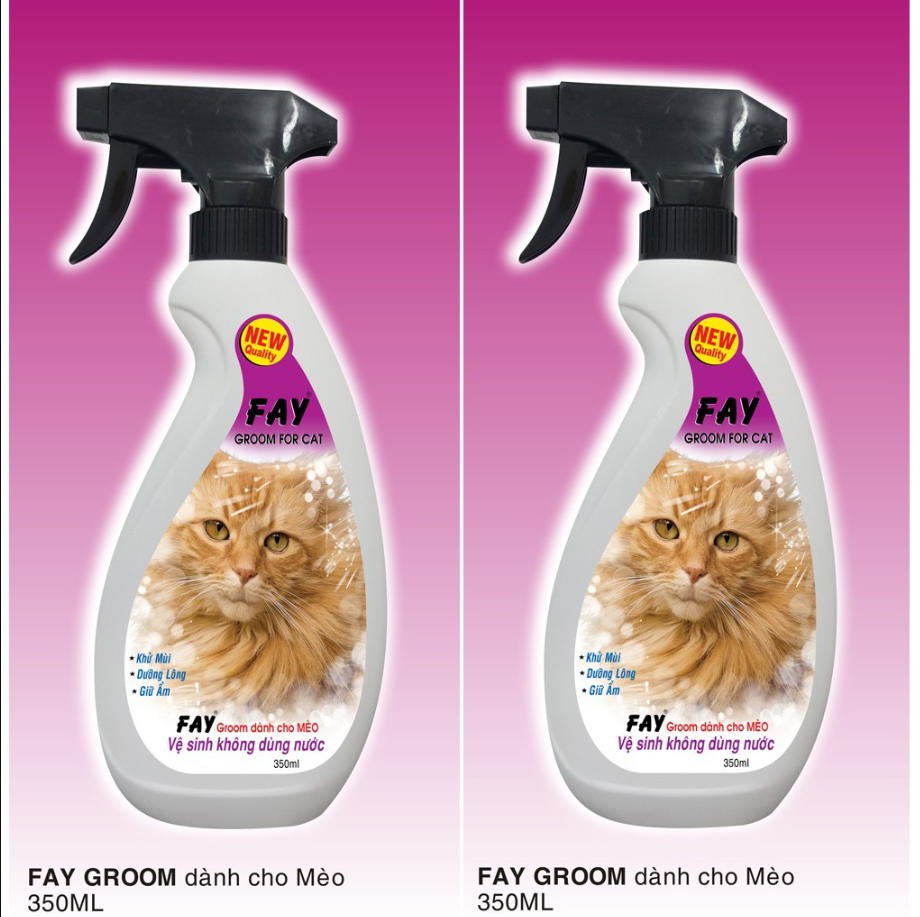Xịt Tắm Khô Fay Groom 350ml - Xịt Khử Mùi, Dưỡng Lông cho Chó Mèo