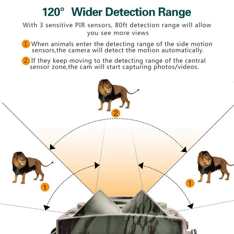 HC810A Hunting Camera Photo Trap 20MP 1080p Trail Động vật hoang dã Trail Night Vision Camera Wireling Sunting Scouting Game cam