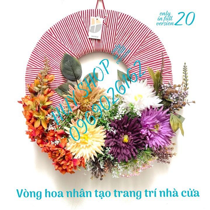 VÒNG HOA NHÂN TẠO TRANG TRÍ TREO TƯỜNG 40CM 17-23