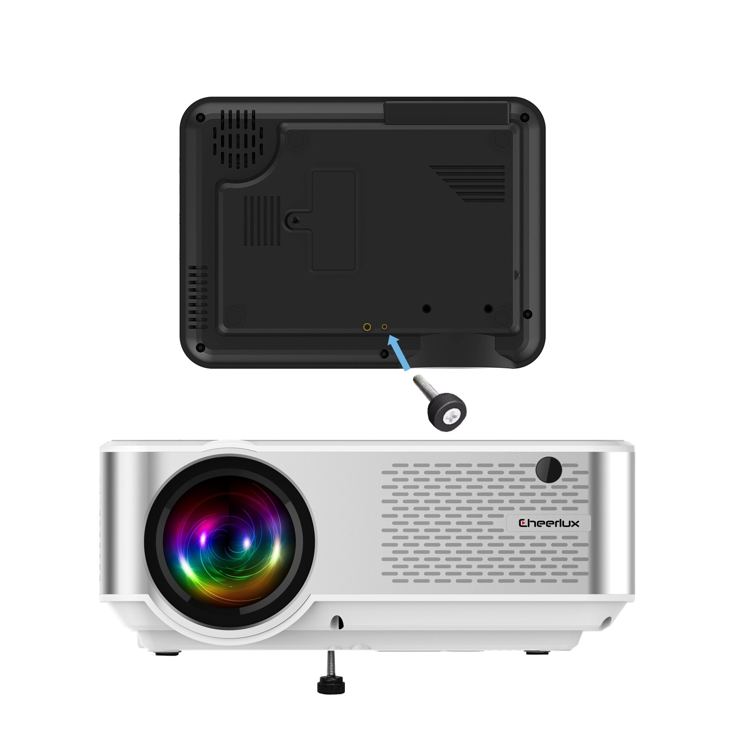 Máy chiếu mini projector Cheerlux C9 HD độ phân giải 1280x720, độ sáng 2800 Lumens, xem nét 100 inch, loa nghe cực hay, phù hợp thay thế tivi trong phòng ngủ. Hàng chính hãng