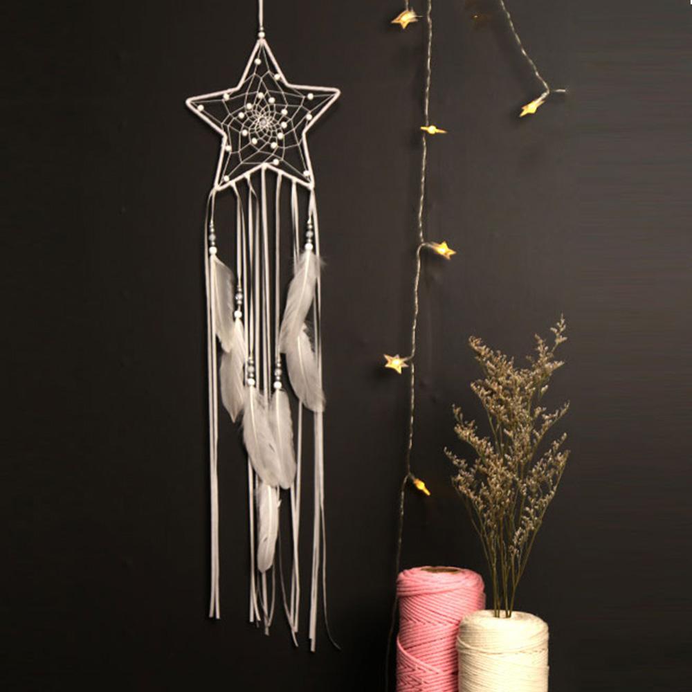 Dream Catcher handmade hình dáng ngôi sao làm từ vải dệt để trang trí trên tường