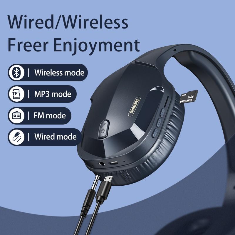 Tai nghe Bluetooth chụp tai Remax RB-750HB W5.0, tích hợp khe thẻ TF, pin dùng 4H - Hàng Chính Hãng