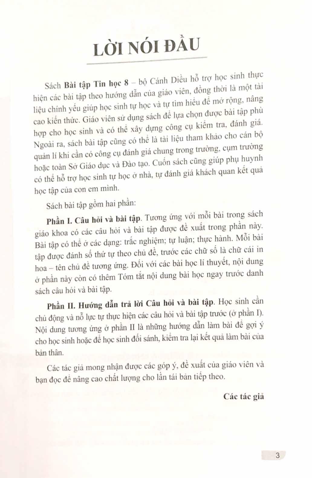 Sách Giáo Khoa Bài Tập Tin Học 8 (Cánh Diều) (Chuẩn)