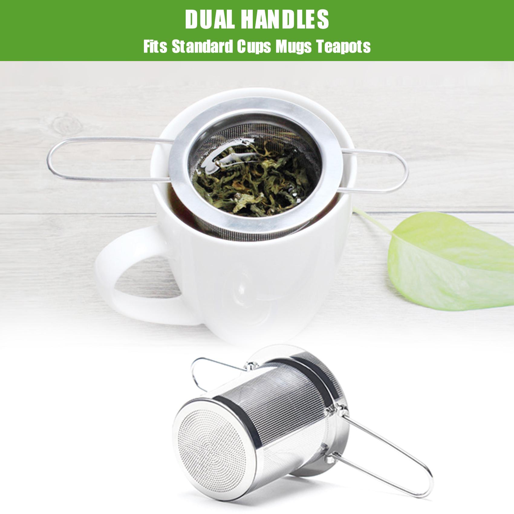 3PCs Tea Infuser Tea Scoop Clip Kit with Tea Lid Food-grade Thickened Stainless Steel Strainer for Loose Tea Fine Mesh