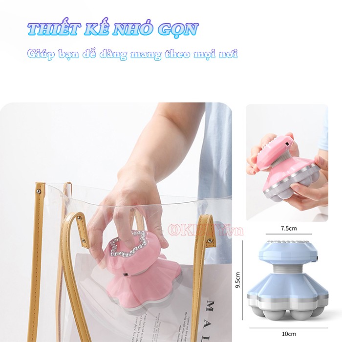Máy Massage Cầm Tay XF-76 - Thư Giãn Toàn Thân, Cải Thiện Đau Đầu, Tay Chân, Lưng, Bụng
