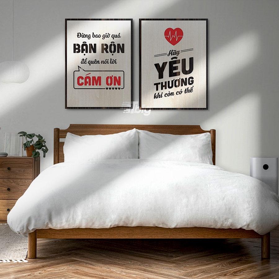 25 cặp tranh slogan set 2 tấm treo tường trang trí tạo động lực trang trí văn phong công ty