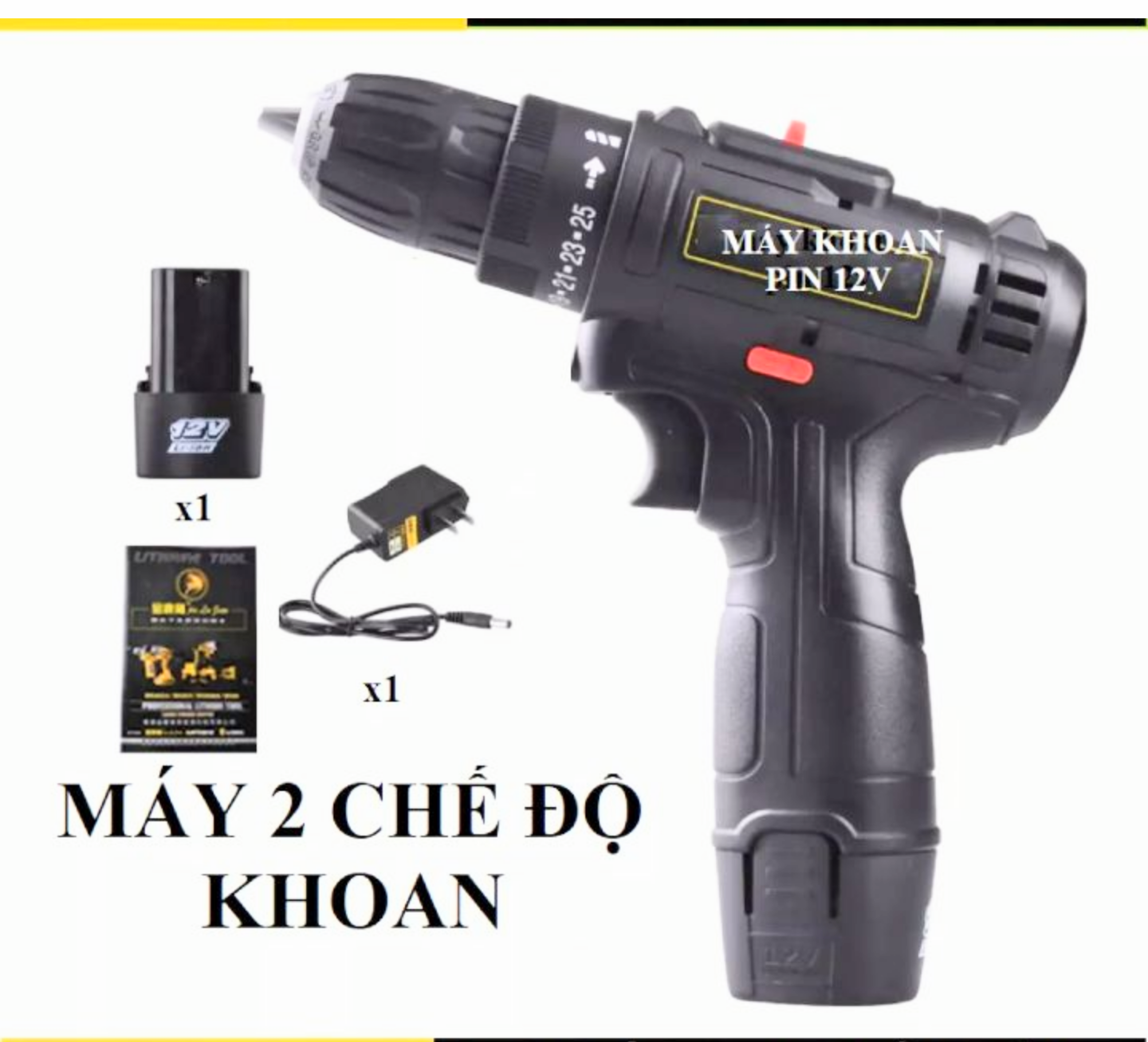 BỘ MÁY KHOAN PIN CẦM TAY KHOAN BẮT VÍT ĐA CHỨC NĂNG HÀNG CHUẨN