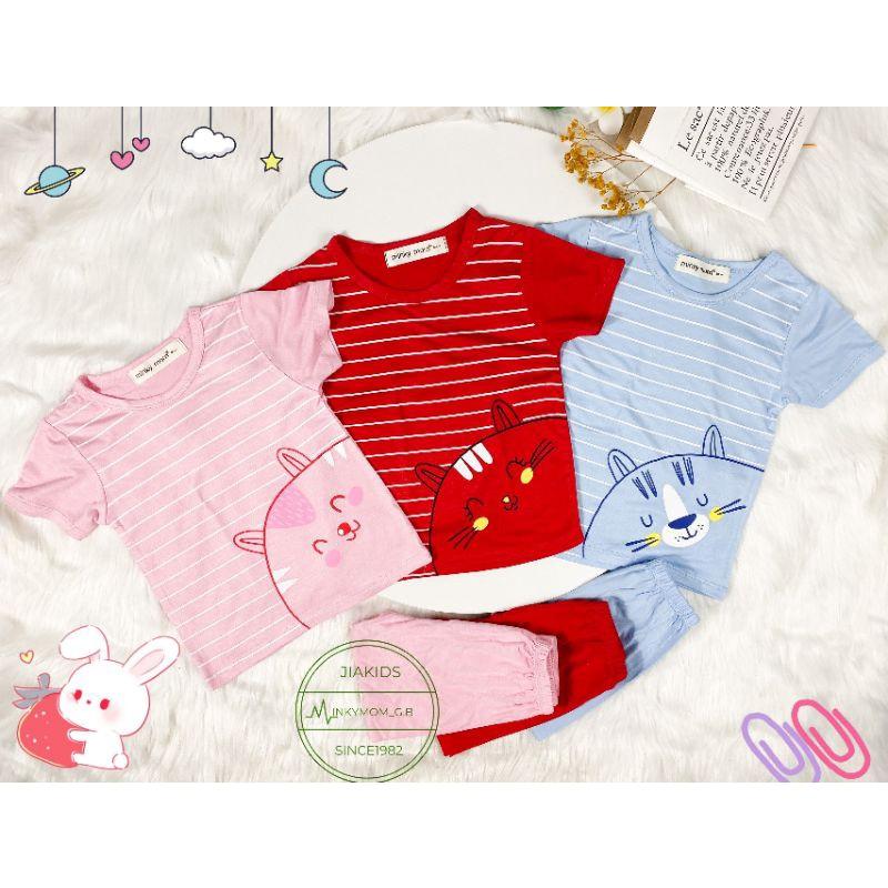 Bộ Minky Mom Tay Ngắn Quần Dài Cho Bé Gái Bé Trai 0-6 Tuổi Vải Thun Lạnh.