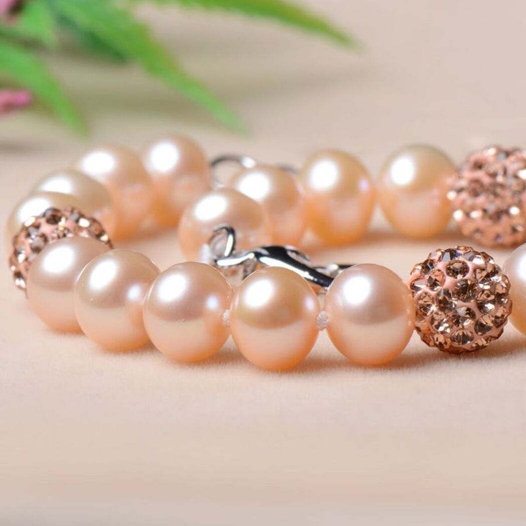 Vòng Tay Ngọc Trai Nước Ngọt Thiên Nhiên Cao Cấp - Chuỗi Đơn Tròn Mix Gốm - Trang Sức Cô Tấm - CERA PEARL - CTJ3610