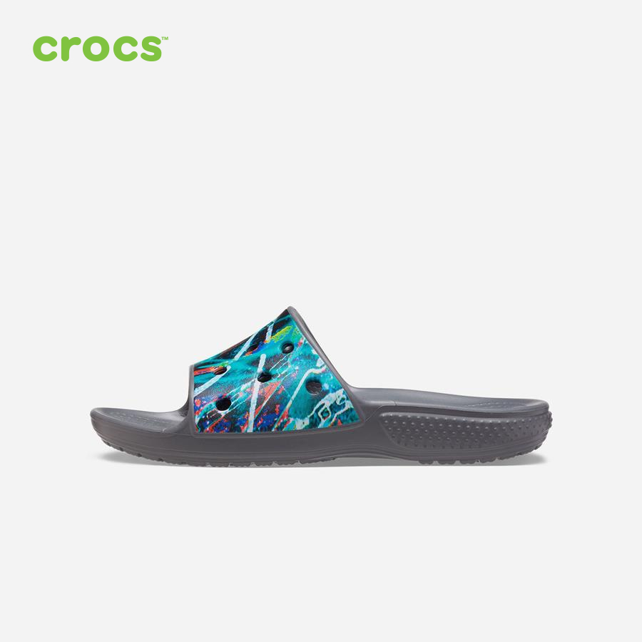 Dép quai ngang trẻ em Crocs FW Classic Slide Kid Printed SGy/Mlti - 206485-0IE